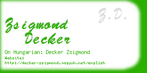 zsigmond decker business card